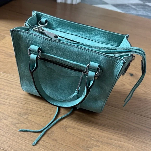 Rebecca Minkoff Side Zip Mini Reagan Tote Cross Body - Teal - NWOT - Picture 8 of 15